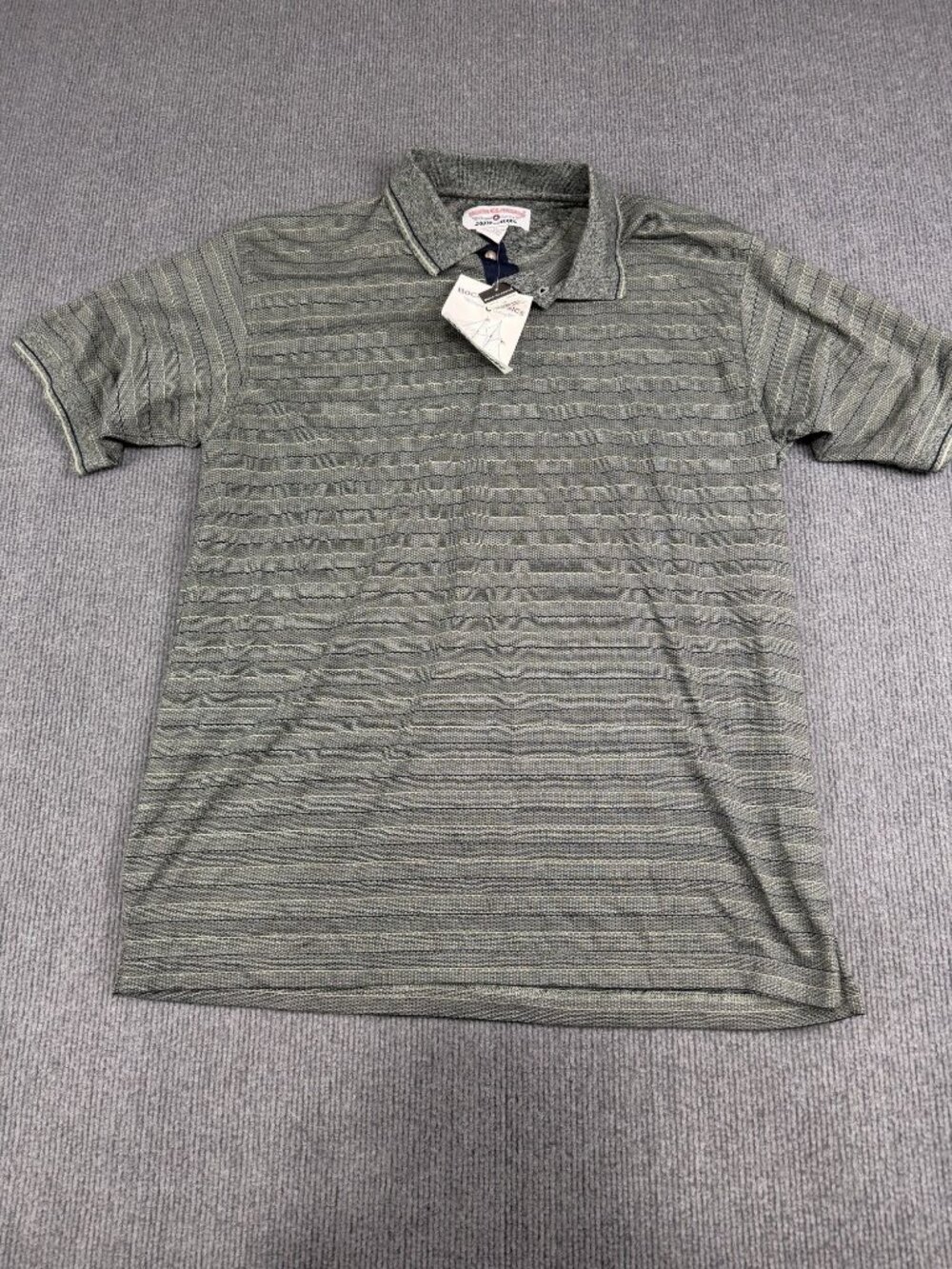 Boca Classics Mens Multicolor Striped Polo Shirt M NWT